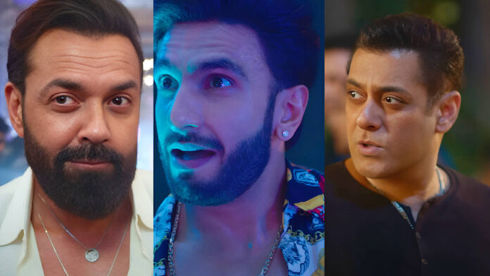 Bobby Deol, Ranveer Singh and Salman Khan_pic courtesy Youtube