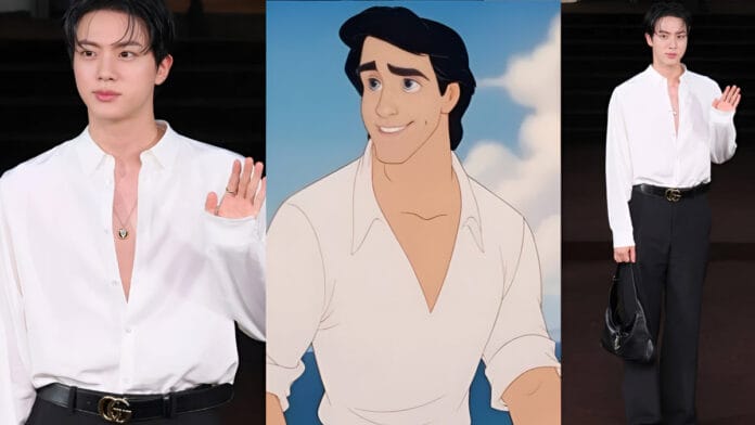 From K-Pop to Royalty: Jin’s Jaw-Dropping Prince Eric Moment at Milan Fashion Week From K-Pop to Royalty: Jin's Jaw-Dropping Prince Eric Moment at Milan Fashion Week