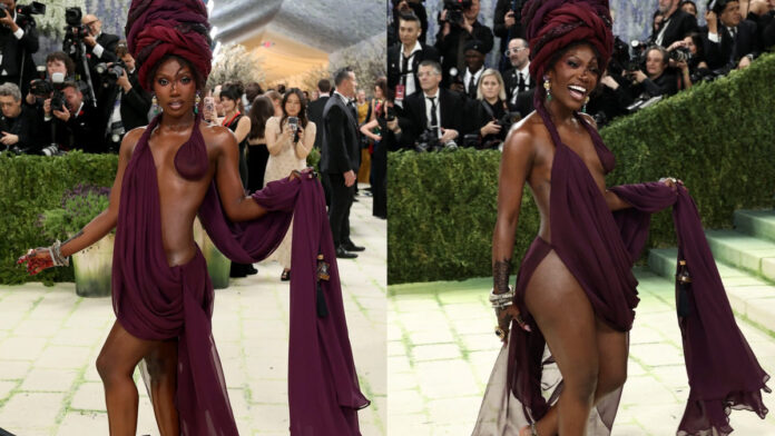 Doechii Goes Barefoot In Bold Sculpted Fabric Look At Met Gala 2026 Doechii Goes Barefoot In Bold Sculpted Fabric Look At Met Gala 2026