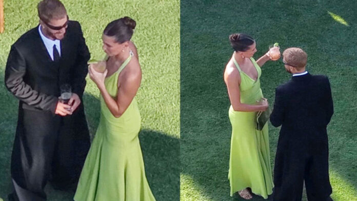 Hailey Bieber Steals The Spotlight In A Citrus Green Gown At Finneas’ Wedding Hailey Bieber Steals The Spotlight In A Citrus Green Gown At Finneas’ Wedding