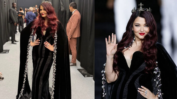 Aishwarya Rai Bachchan’s dramatic crystal cape look and jeweled tiara grab attention in Paris Aishwarya Rai Bachchan’s dramatic crystal cape look and jeweled tiara grab attention in Paris